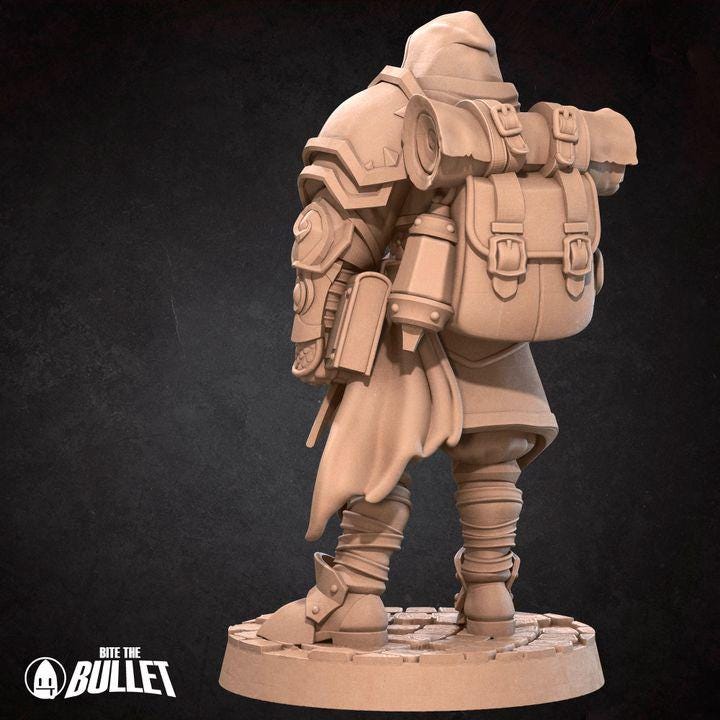 Human Paladin - 32mm, 35mm Scale - Unpainted Miniature