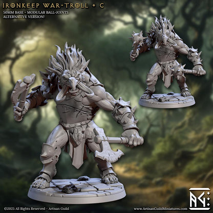 Iron Keep War-Troll, Pose C - Unpainted Miniature