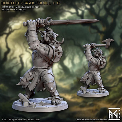 Iron Keep War-Troll, Pose D - Unpainted Miniature