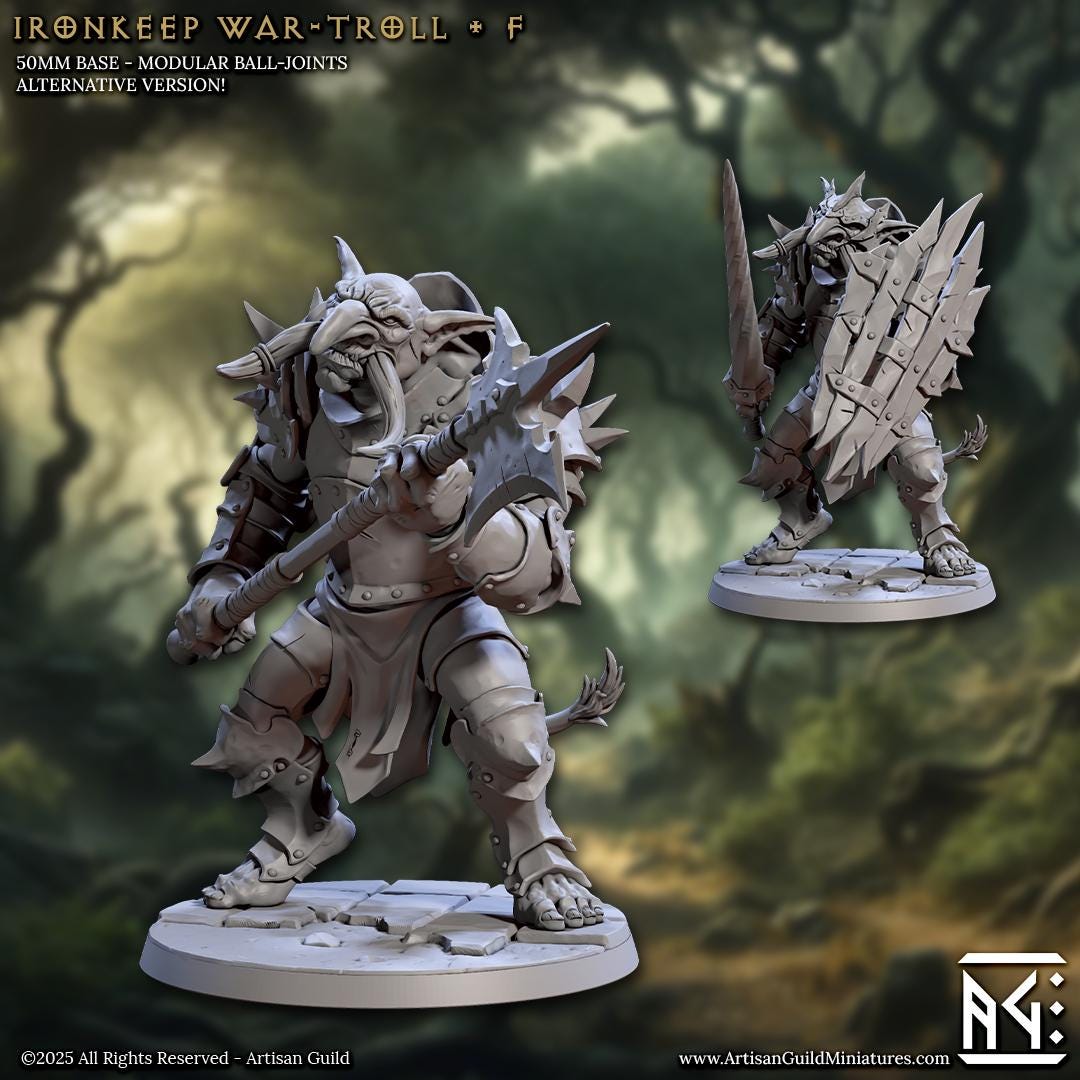 Iron Keep War-Troll, Pose F - Unpainted Miniature