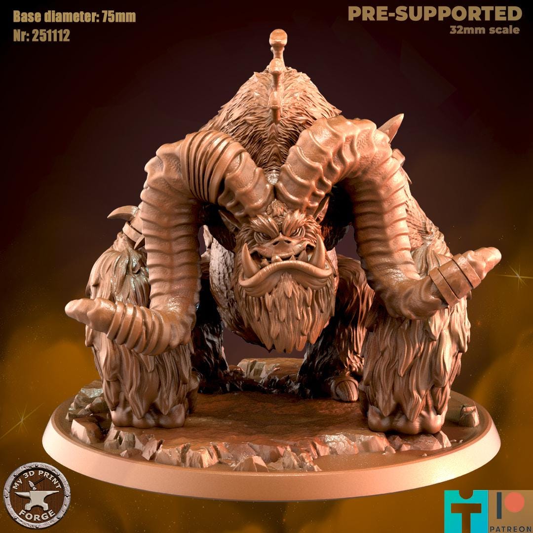 Yeti Boss - 32mm Scale - Unpainted Miniature