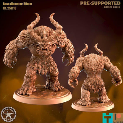 Old Yeti, 2 Poses - 32mm Scale - Unpainted Miniature