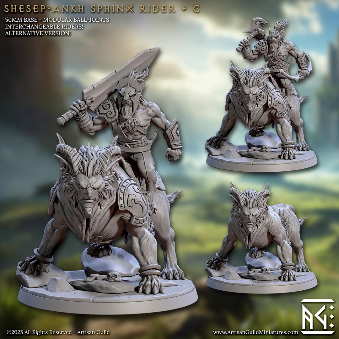 Sphinx Riders - Solarmane Rakshakin - Unpainted Miniature