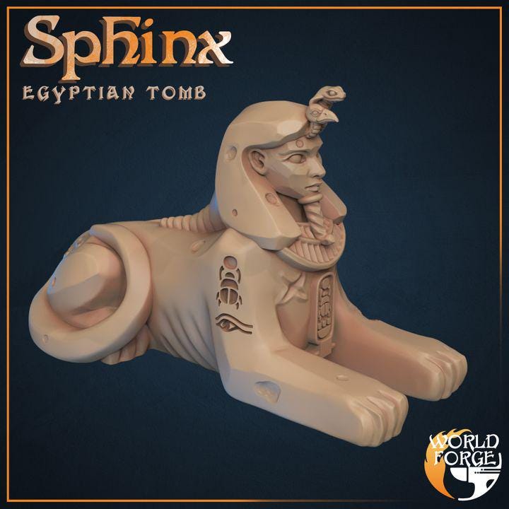 Sphinx - Egyptian Tomb Set - 32mm Scale - Unpainted Miniature