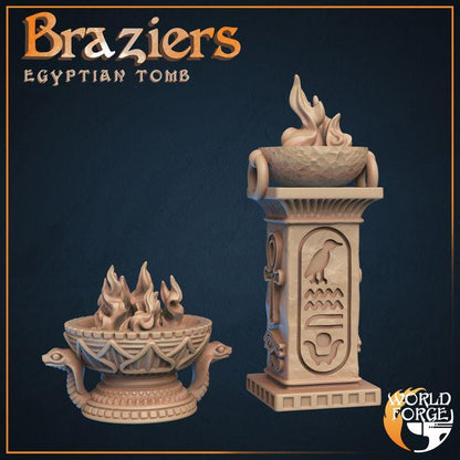 Braziers - Egyptian Tomb Set - 32mm Scale - Unpainted Miniature