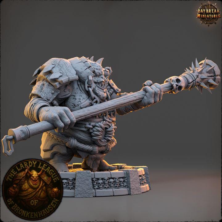 Skarn Greaselthump - The Lardy League of Bronkenhausen - Unpainted Miniature
