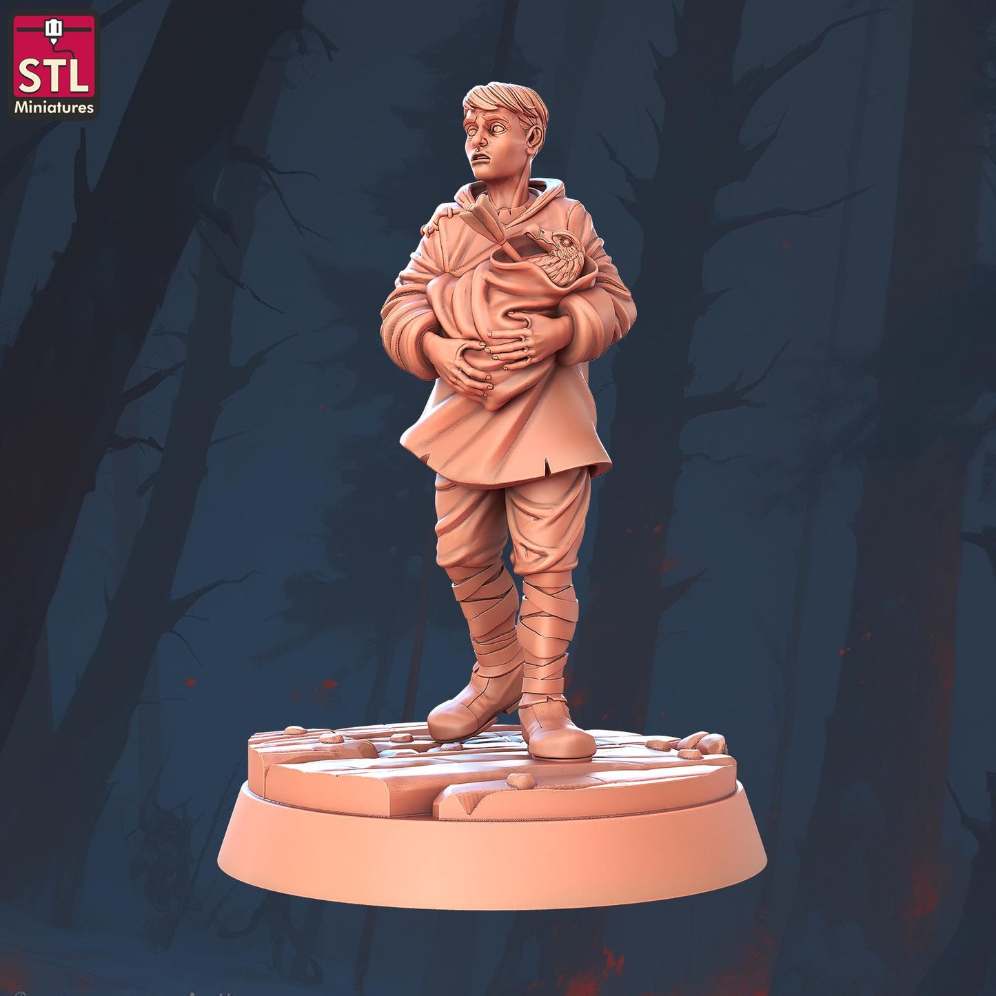 Falconry Tower Set - Townsfolk NPCs - 32mm Scale - Unpainted Miniature