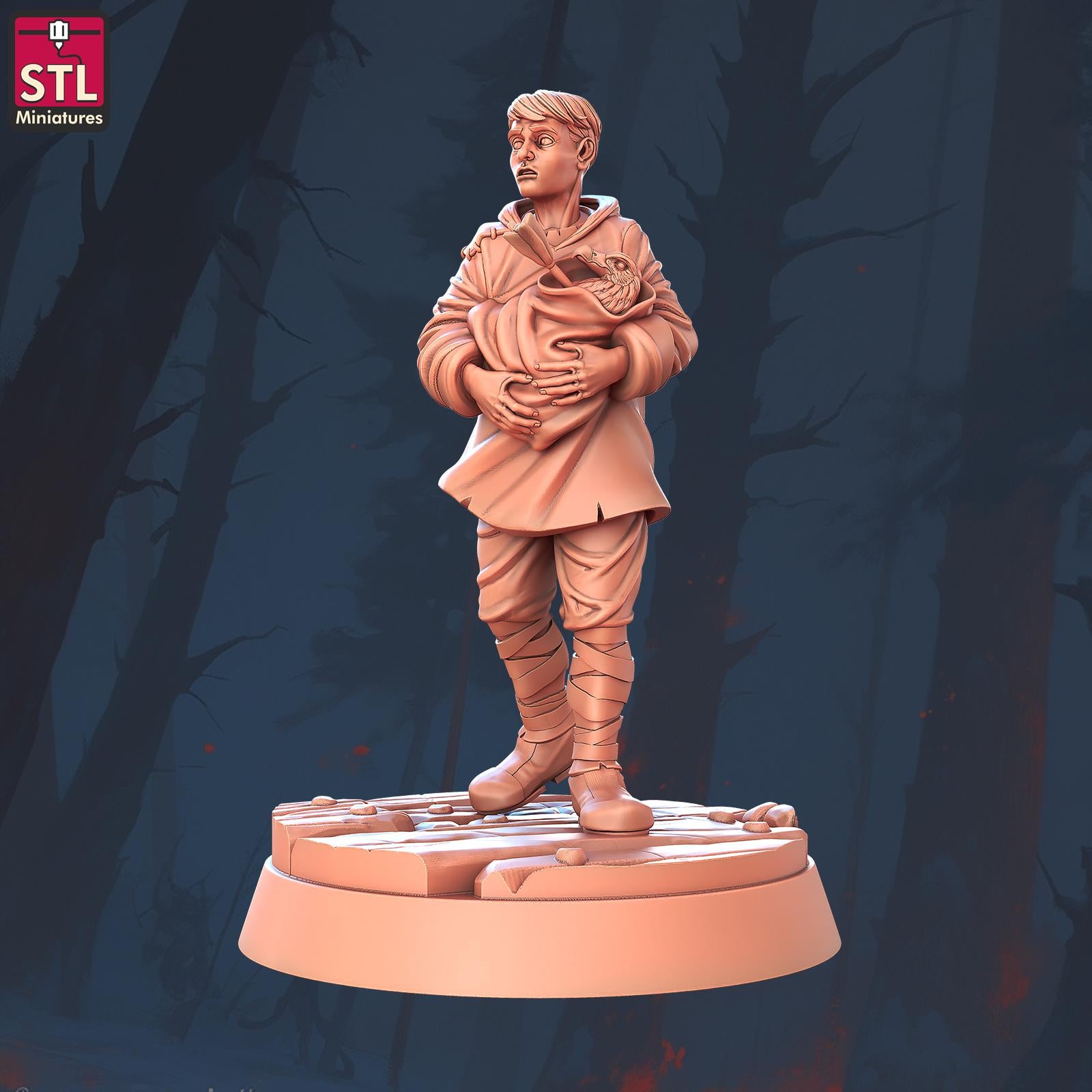 Falconry Tower Set - Townsfolk NPCs - 32mm Scale - Unpainted Miniature