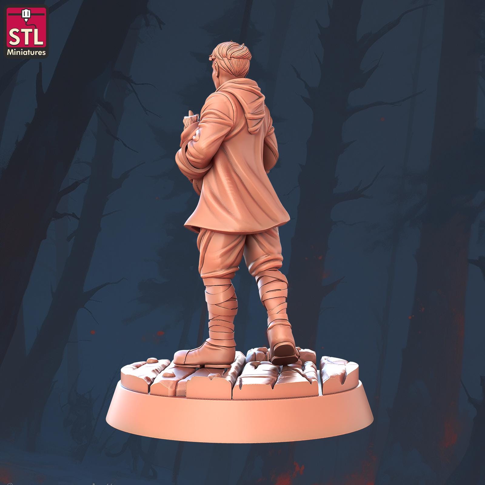 Falconry Tower Set - Townsfolk NPCs - 32mm Scale - Unpainted Miniature