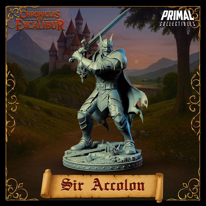 Evil Knight, Sir Accolon - Unpainted Miniature