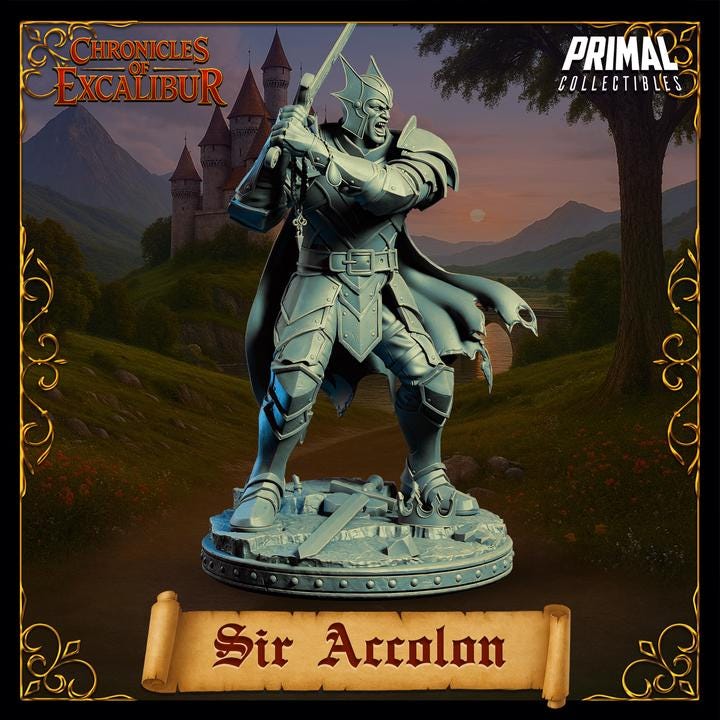 Evil Knight, Sir Accolon - Unpainted Miniature