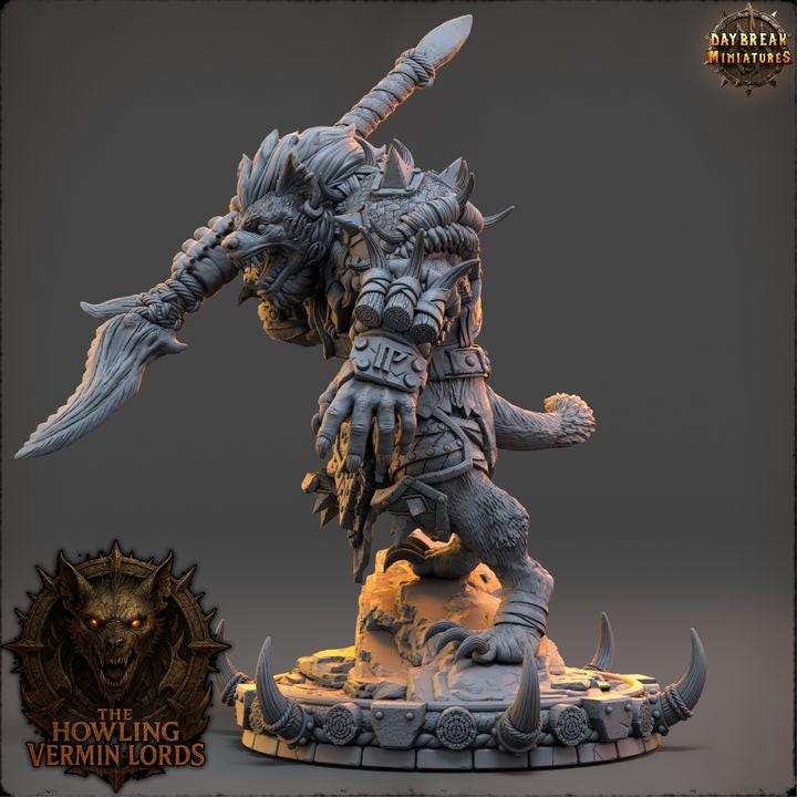 Grashka Bonegnaw - The Howling Vermin Lords - Unpainted Miniature