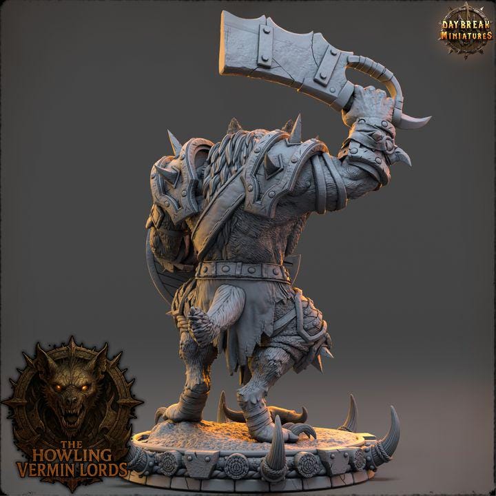 Rukhar the Rendclaw - The Howling Vermin Lords - Unpainted Miniature
