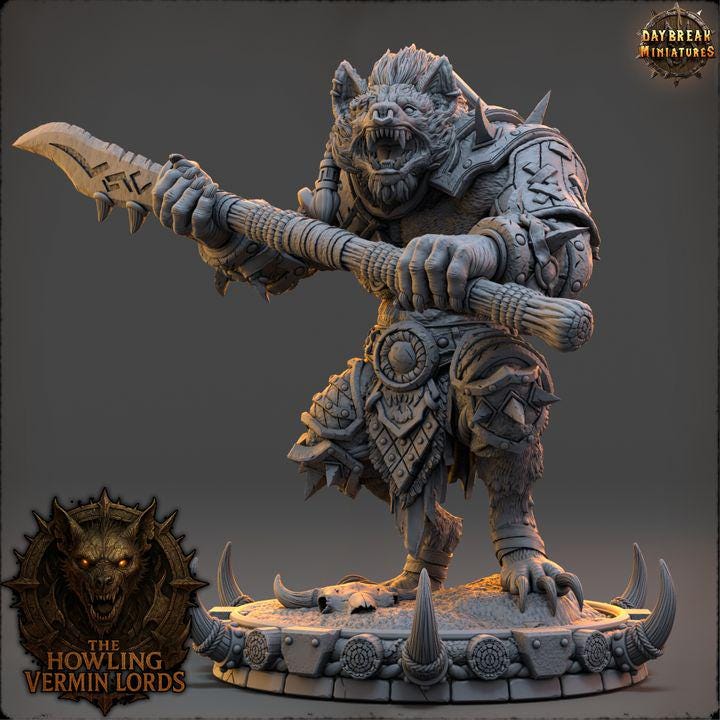 Throzz Blood-Maw - The Howling Vermin Lords - Unpainted Miniature
