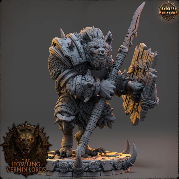 Drozhk Bloodhowl - The Howling Vermin Lords - Unpainted Miniature