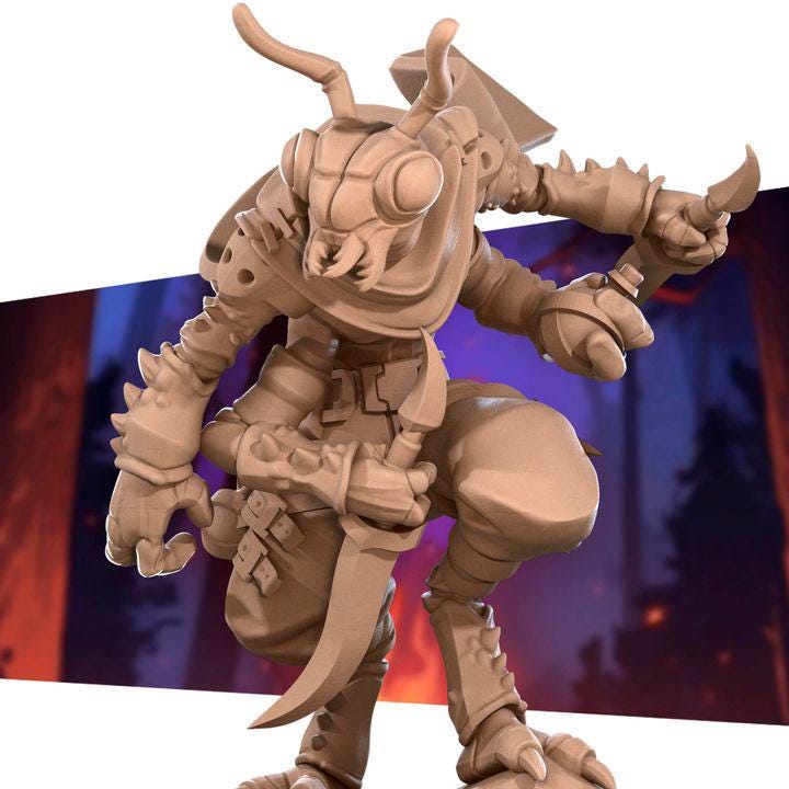 Thrikreen Assassin - 32mm, 35mm Scale - Unpainted Miniature