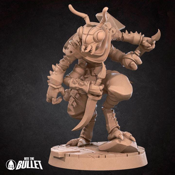 Thrikreen Assassin - 32mm, 35mm Scale - Unpainted Miniature