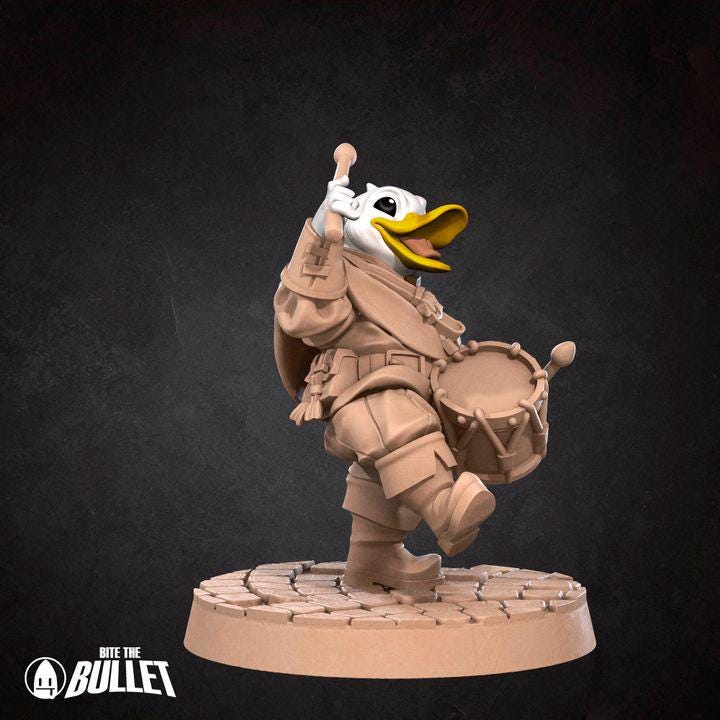 Duckfolk Bard - 32mm, 35mm Scale - Unpainted Miniature