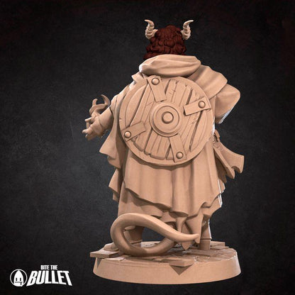 Female Tiefling Cleric - Unpainted Miniature