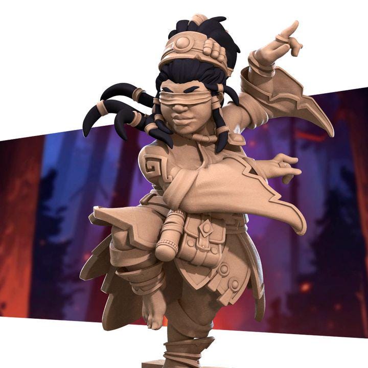 Female Dwarf Monk - 32mm, 35mm Scale - Unpainted Miniature