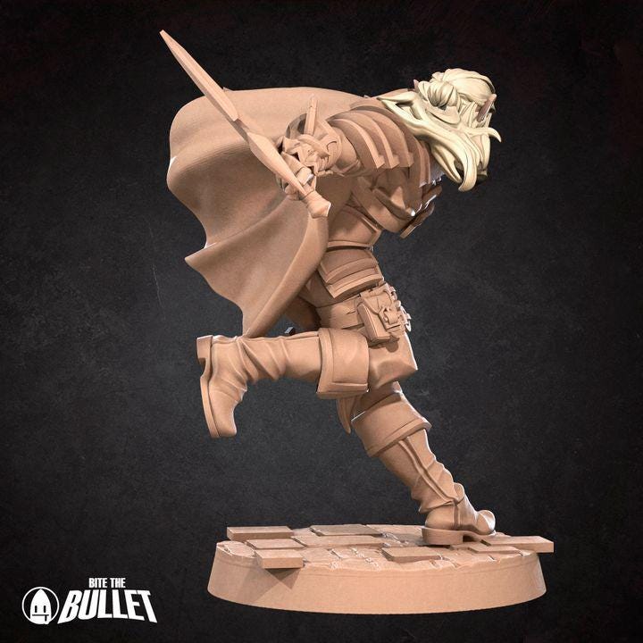 Male Elf Rogue - 32mm, 35mm Scale - Unpainted Miniature