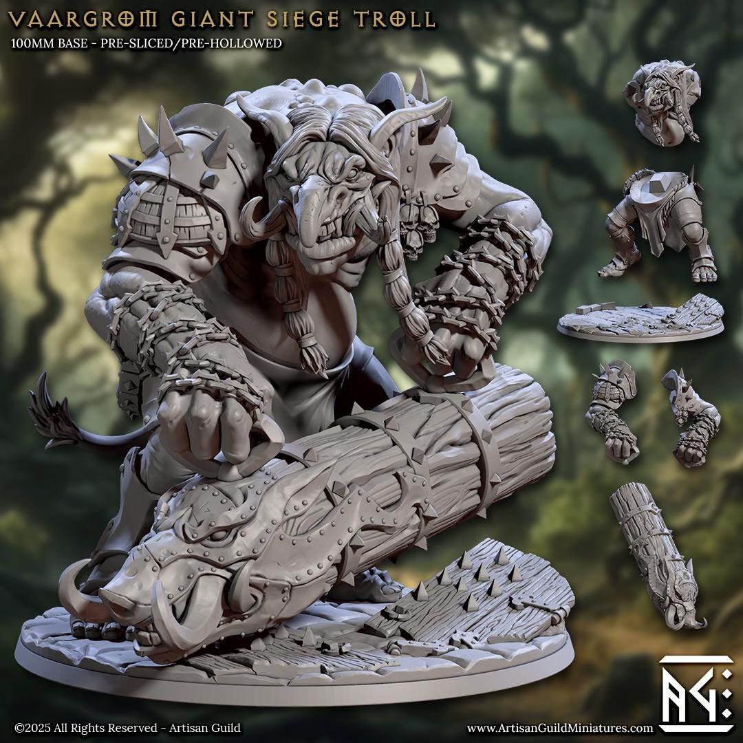 Vaargrom, Giant Siege Troll - Iron Keep War-Trolls - Unpainted Miniature