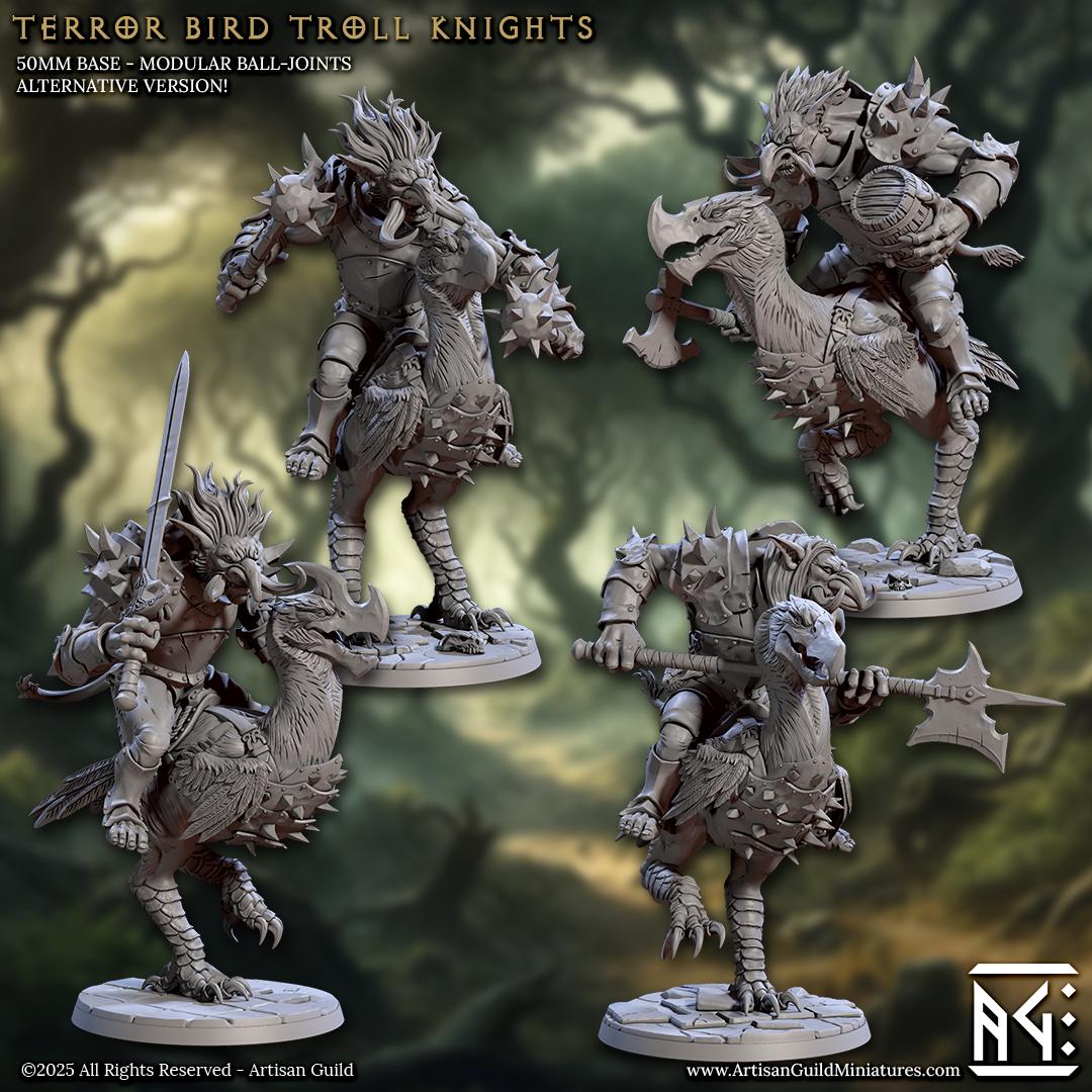 Terror Bird Knights - Iron Keep War-Trolls Set - Unpainted Miniature