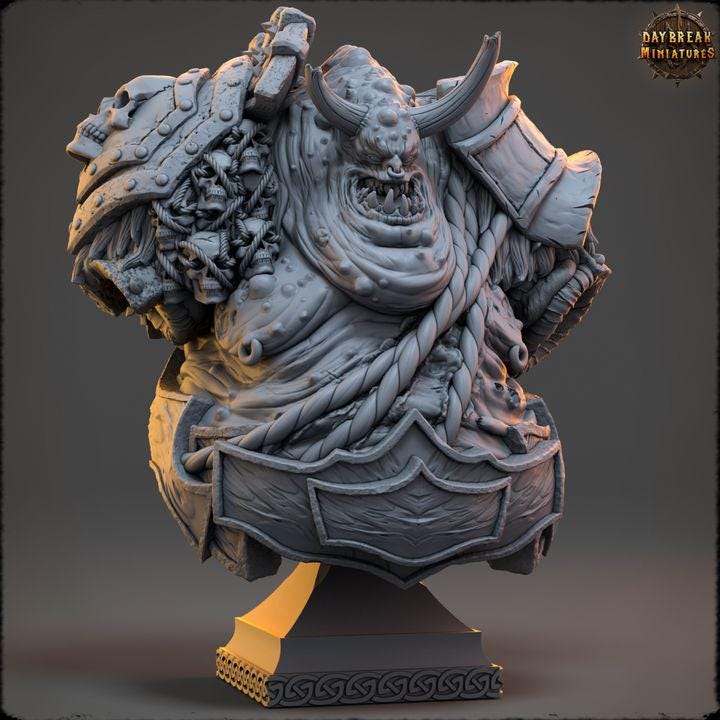 Lord Guzzlemaw Vastinuss, Ogre - Unpainted Miniature Bust