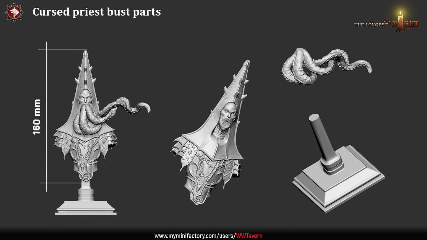 Cursed Priest - Unpainted Miniature Bust