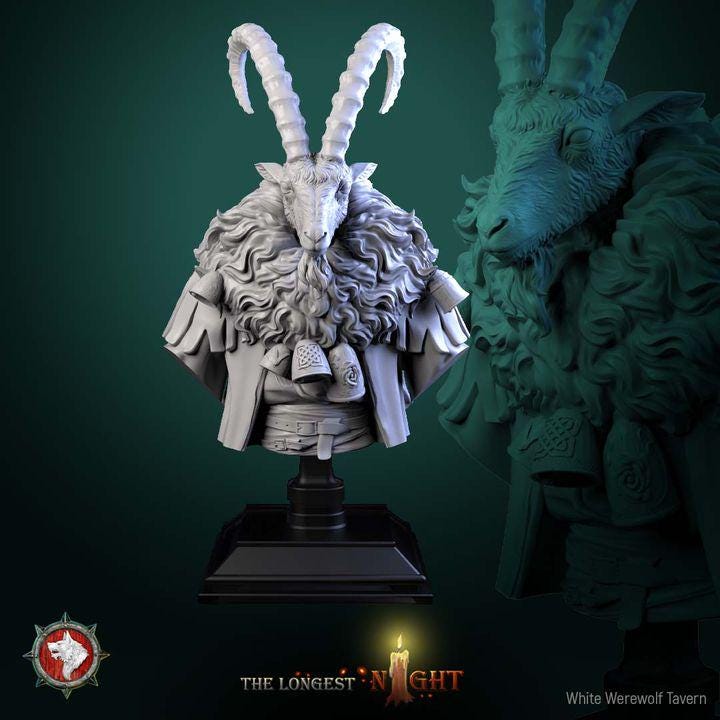 Goatman - Unpainted Miniature Bust