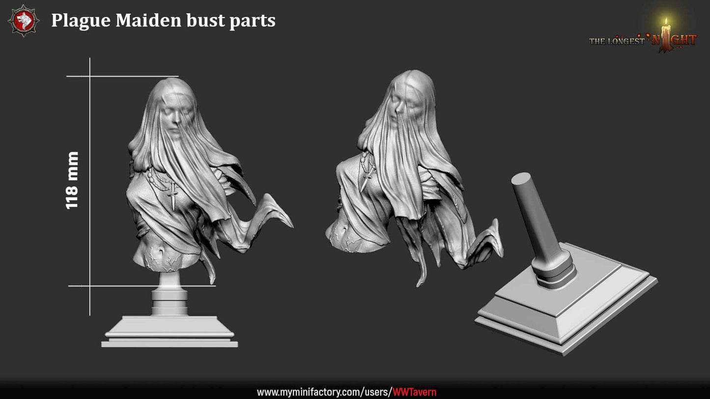 Plague Maiden - Unpainted Miniature Bust