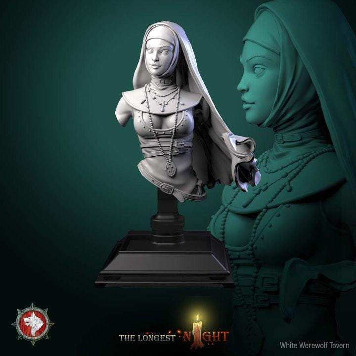 Sister of the Hunt - Unpainted Miniature Bust