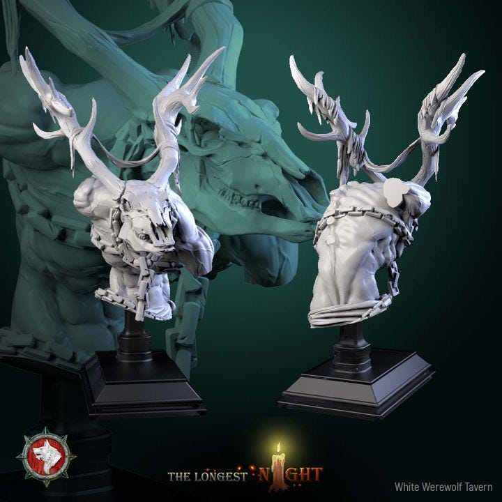 Wendigo - Unpainted Miniature Bust
