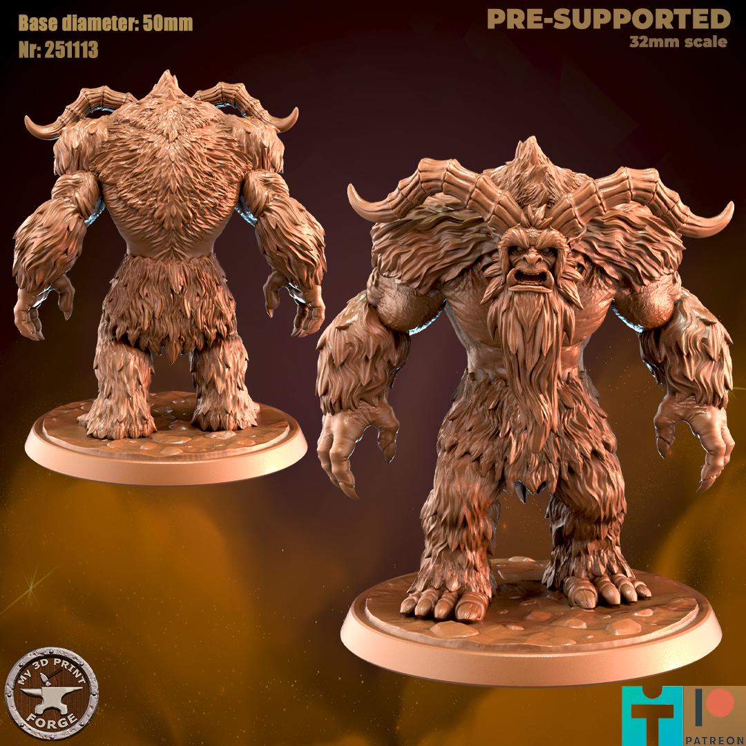 Yeti, 2 Poses - 32mm Scale - Unpainted Miniature