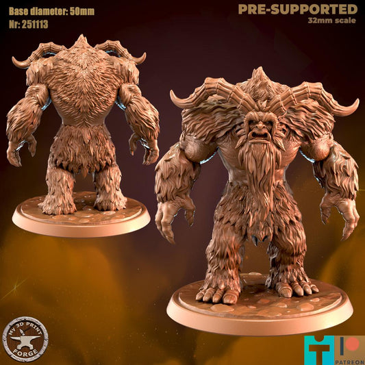 Yeti, 2 Poses - 32mm Scale - Unpainted Miniature