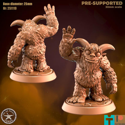 Yeti Kids, 3 Poses - 32mm Scale - Unpainted Miniature