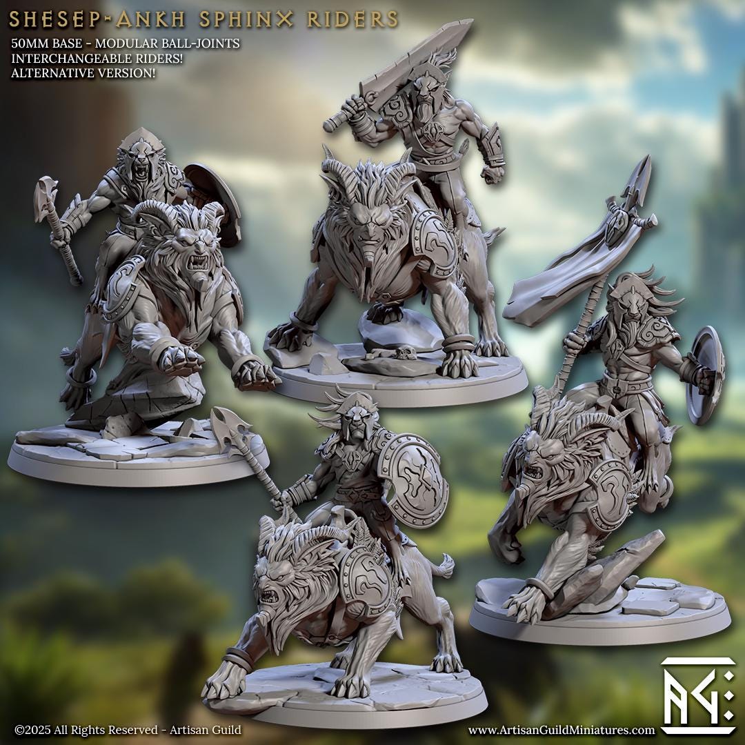 Sphinx Riders - Solarmane Rakshakin - Unpainted Miniature