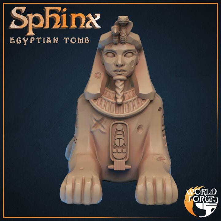 Sphinx - Egyptian Tomb Set - 32mm Scale - Unpainted Miniature