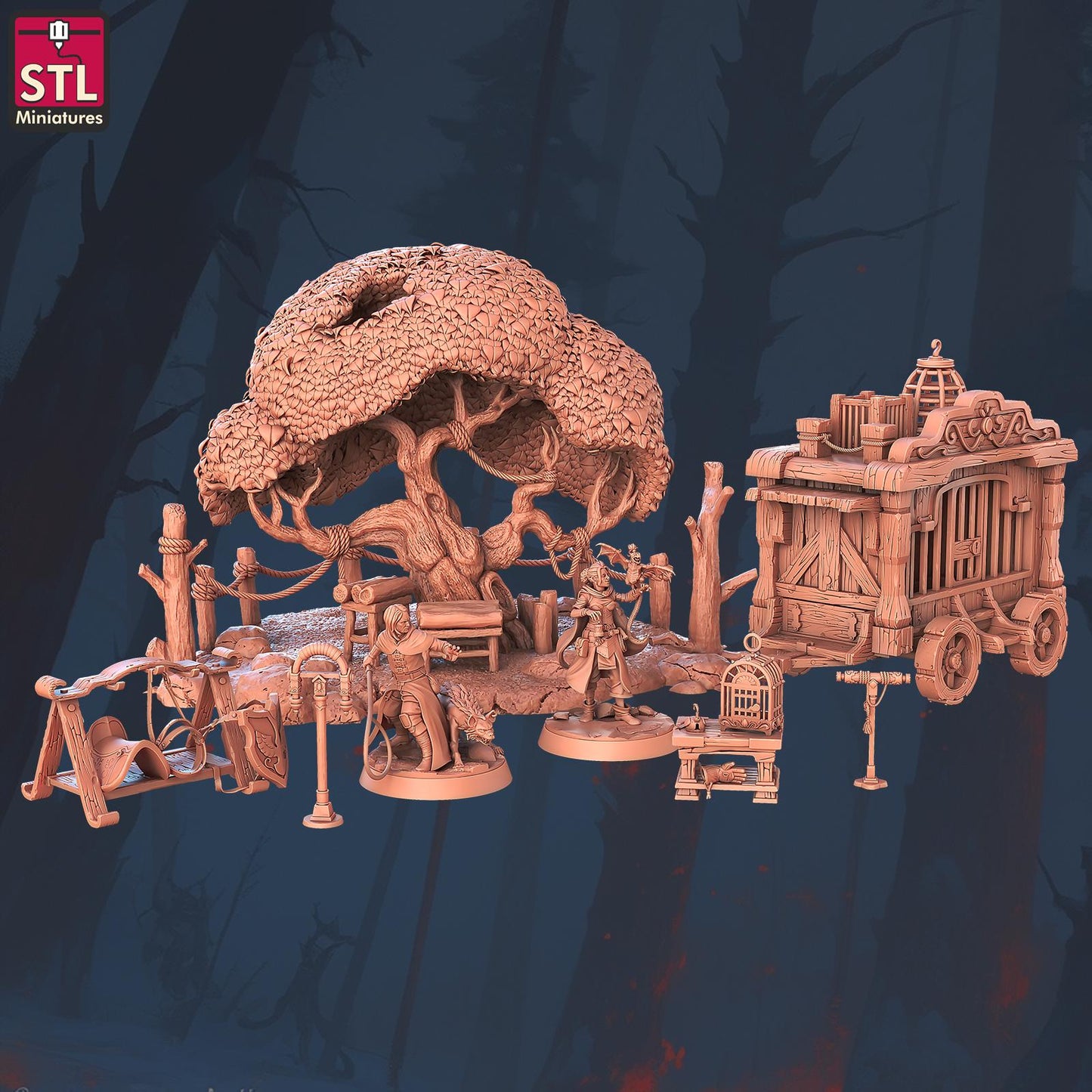 Animal Tamer Set - Townsfolk NPCs - 32mm Scale - Unpainted Miniature