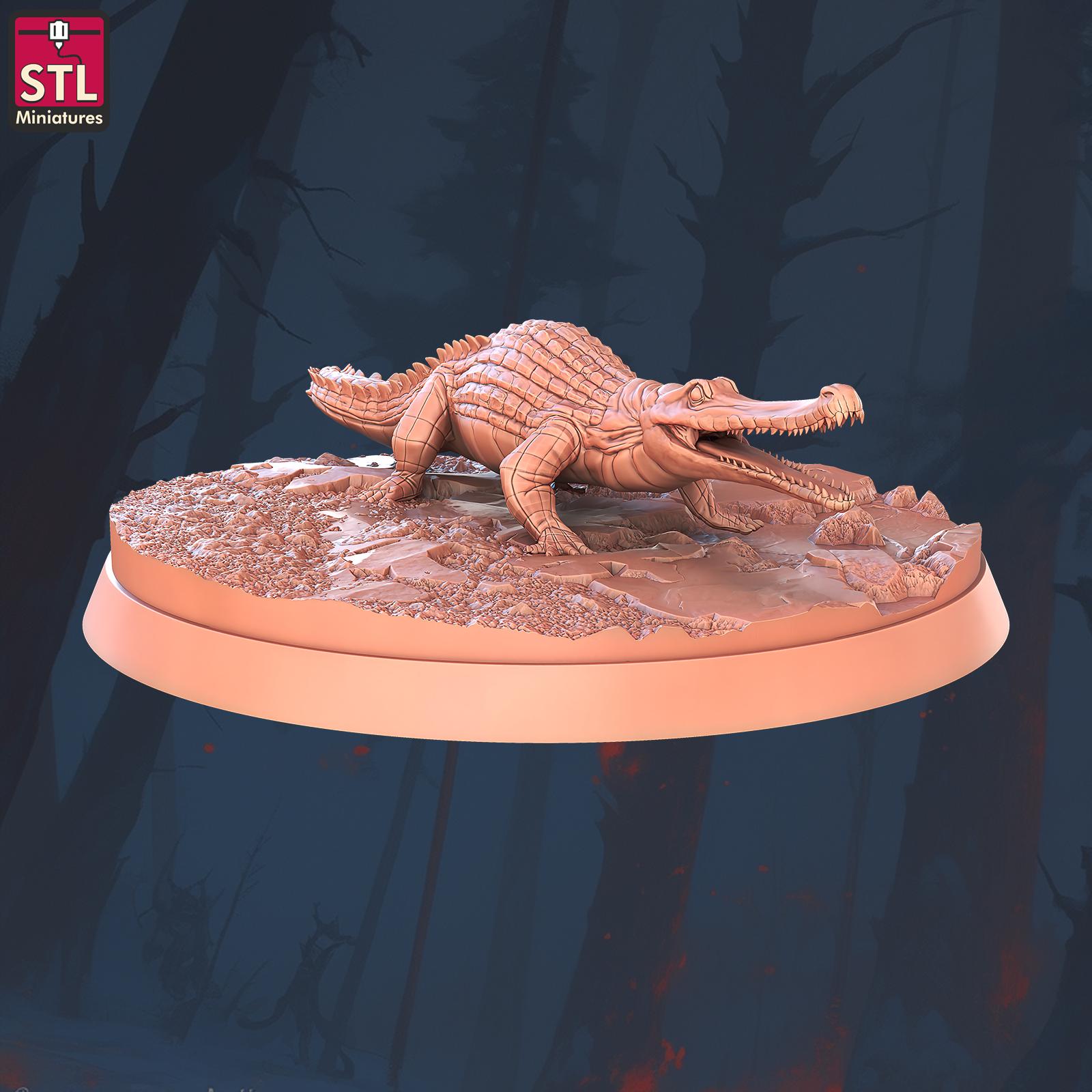 Crocodile Handler Set - Townsfolk NPCs - 32mm Scale - Unpainted Miniature