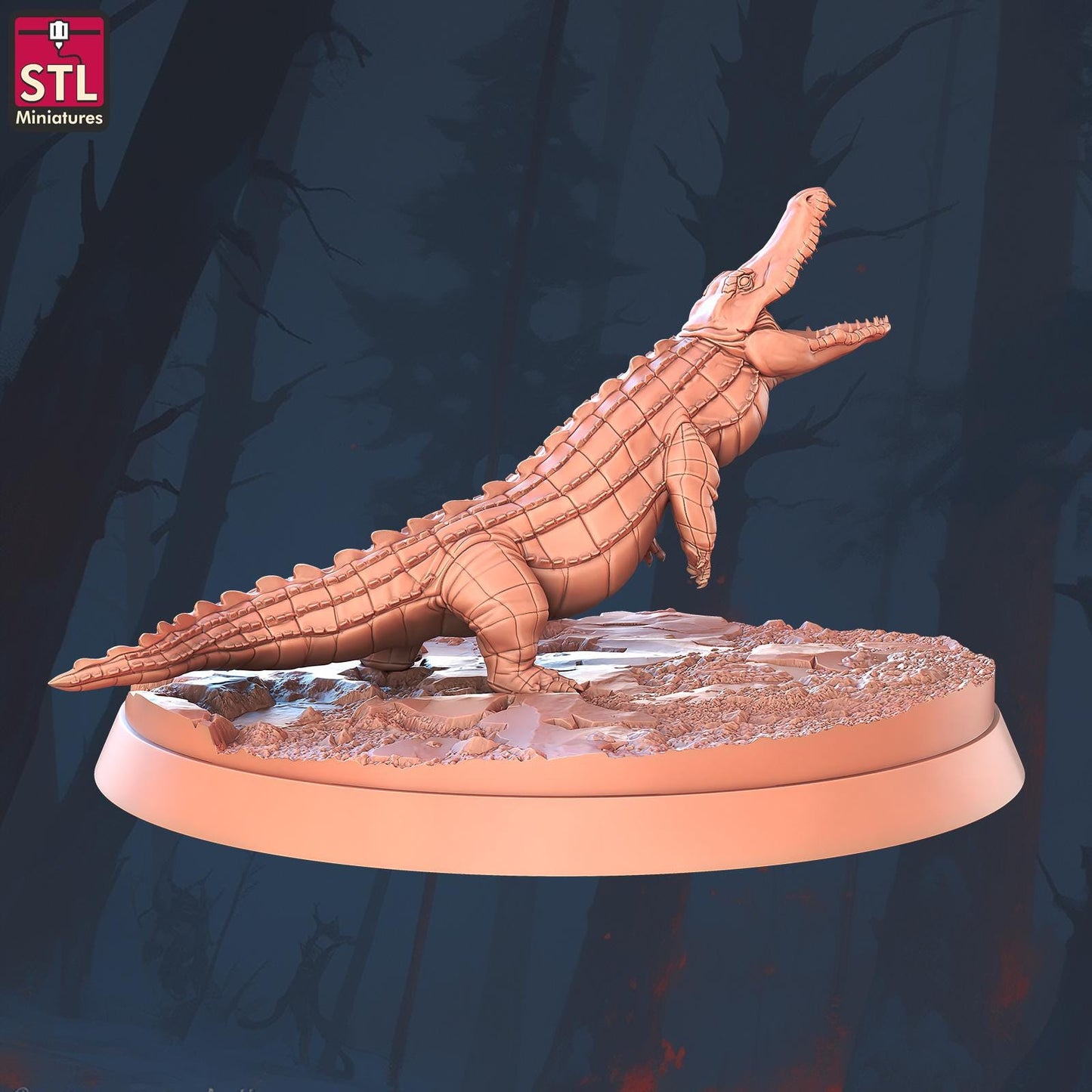 Crocodile Handler Set - Townsfolk NPCs - 32mm Scale - Unpainted Miniature