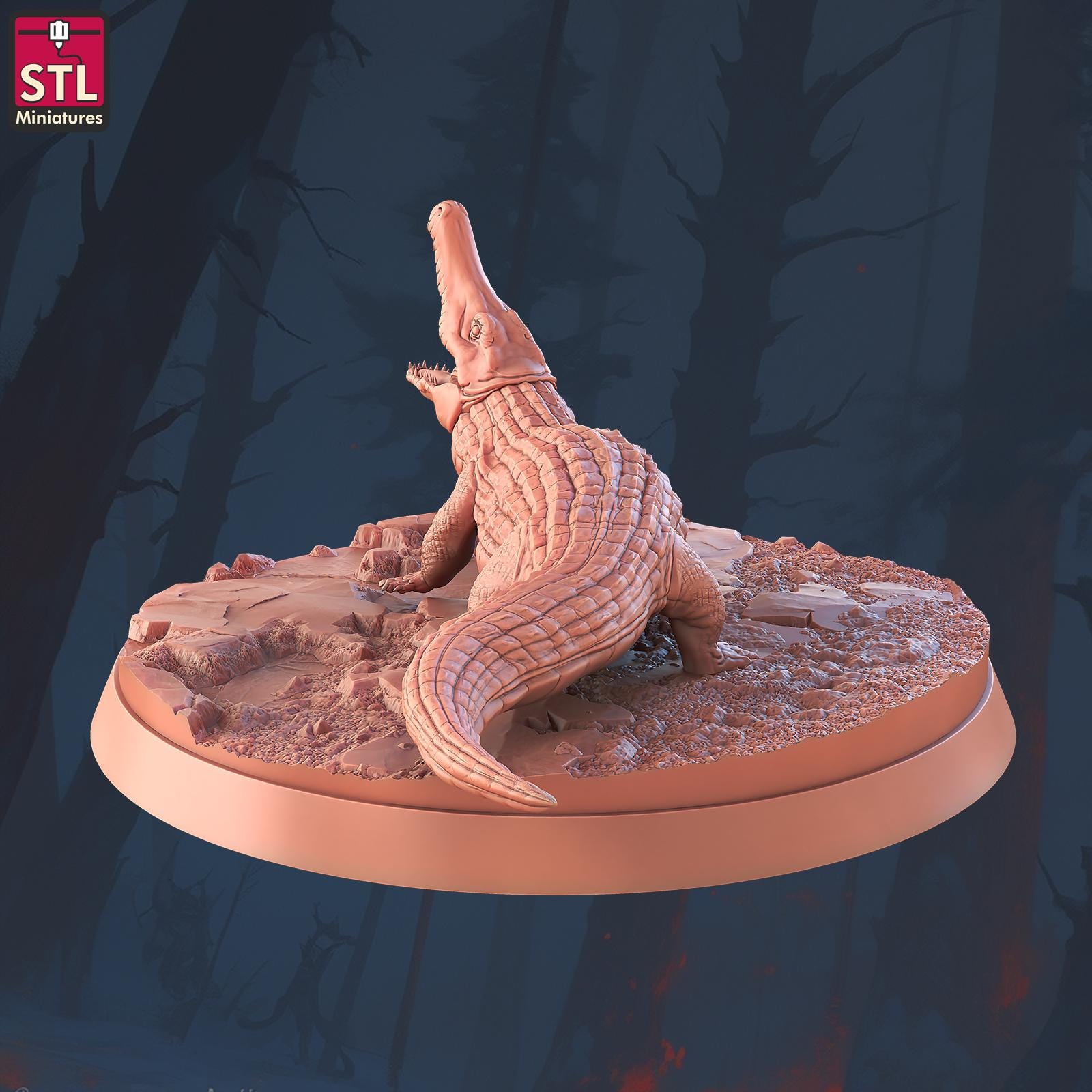 Crocodile Handler Set - Townsfolk NPCs - 32mm Scale - Unpainted Miniature