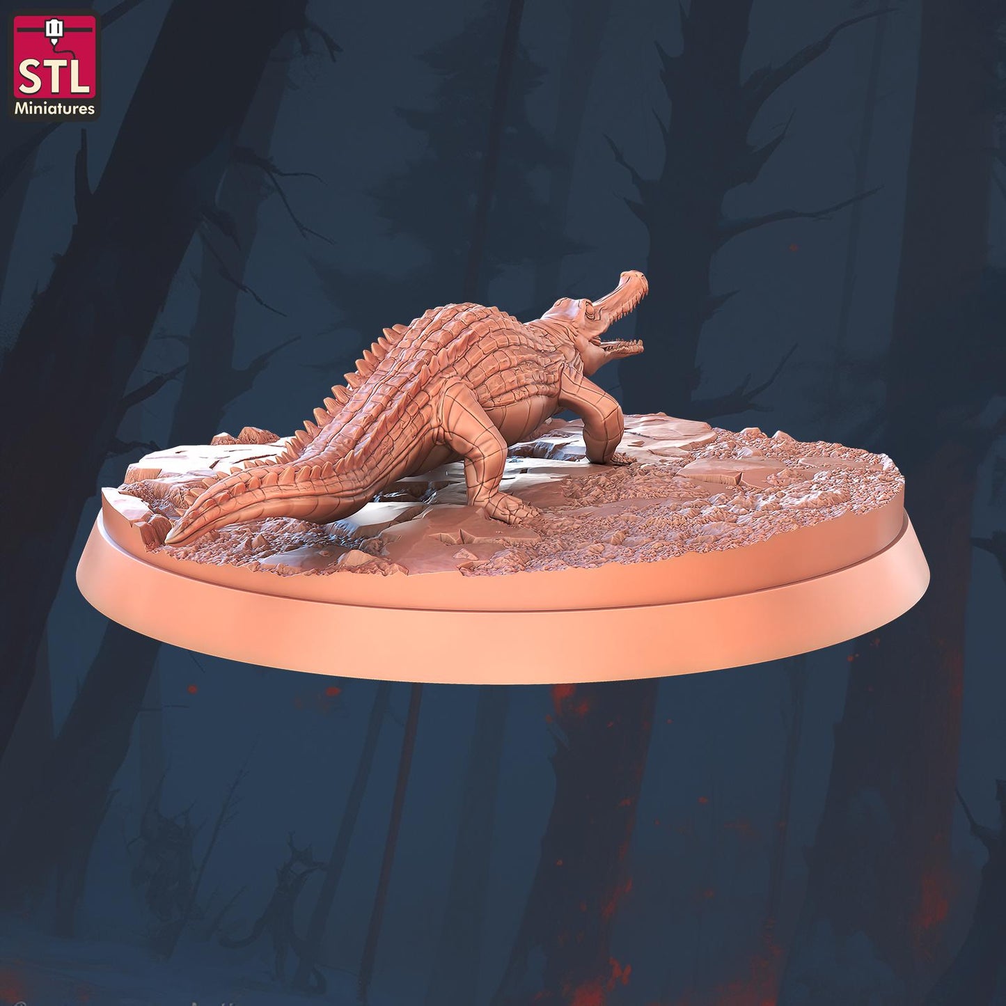 Crocodile Handler Set - Townsfolk NPCs - 32mm Scale - Unpainted Miniature