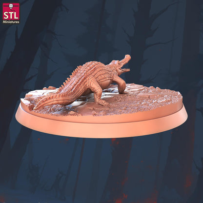 Crocodile Handler Set - Townsfolk NPCs - 32mm Scale - Unpainted Miniature