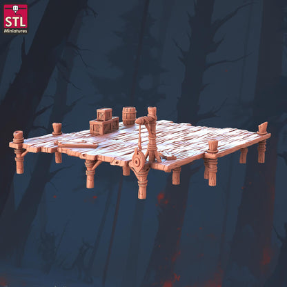 Crocodile Handler Set - Townsfolk NPCs - 32mm Scale - Unpainted Miniature