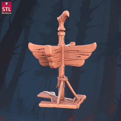 Falconry Tower Set - Townsfolk NPCs - 32mm Scale - Unpainted Miniature