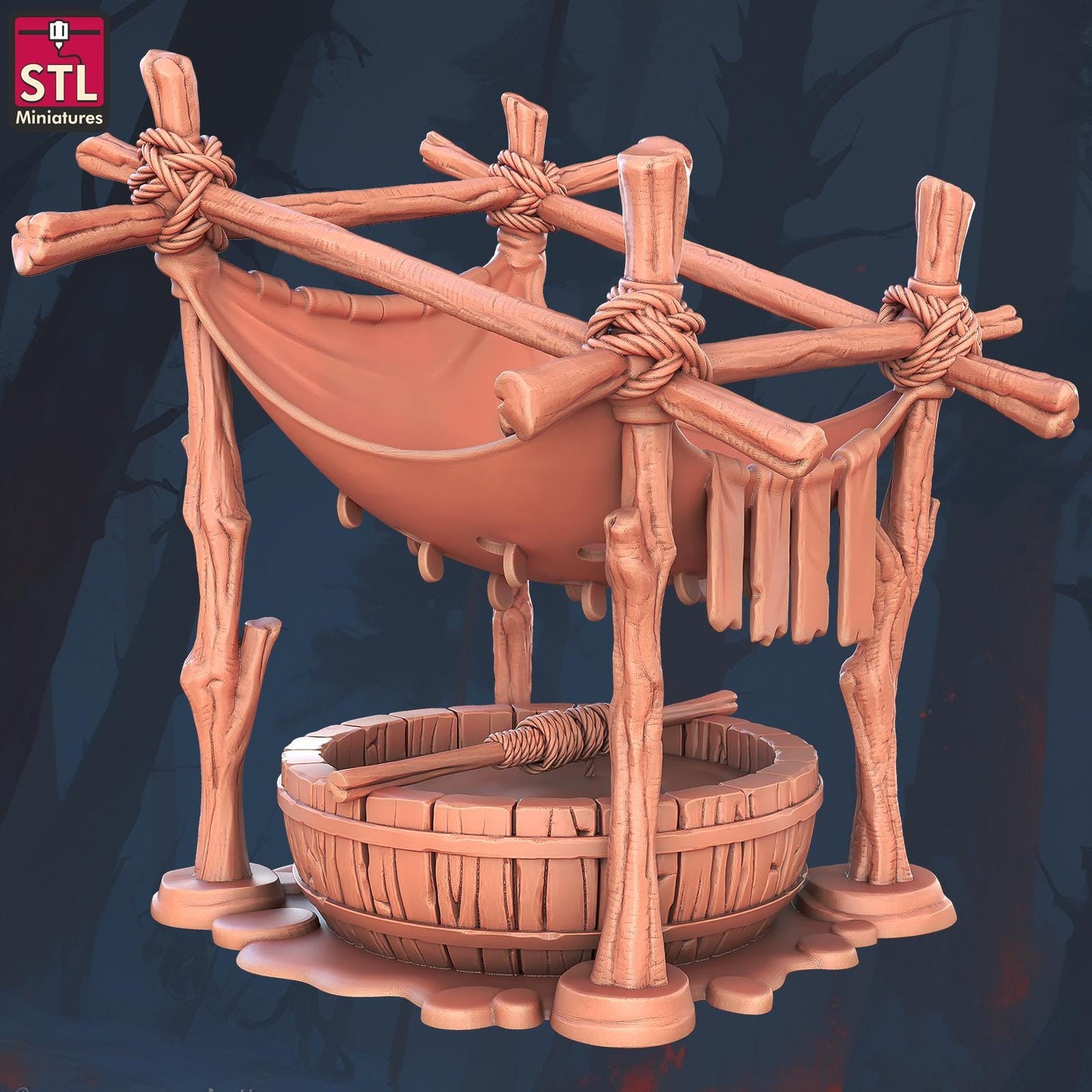 Falconry Tower Set - Townsfolk NPCs - 32mm Scale - Unpainted Miniature
