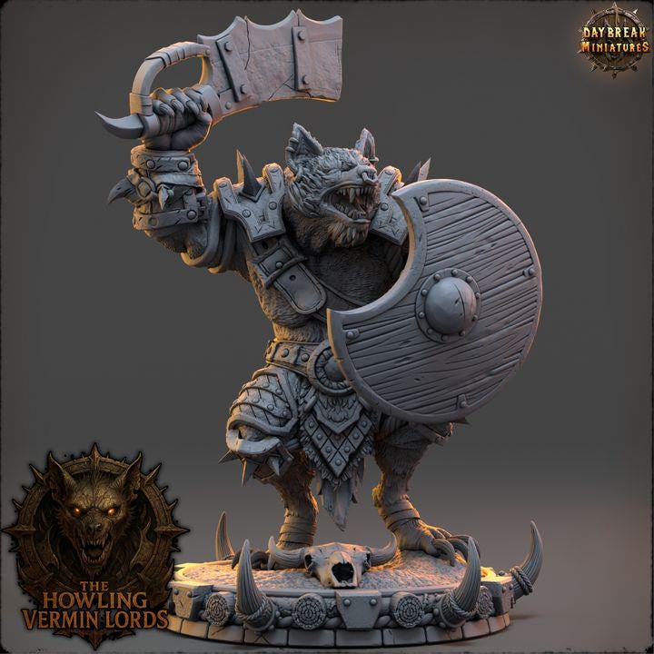 Rukhar the Rendclaw - The Howling Vermin Lords - Unpainted Miniature