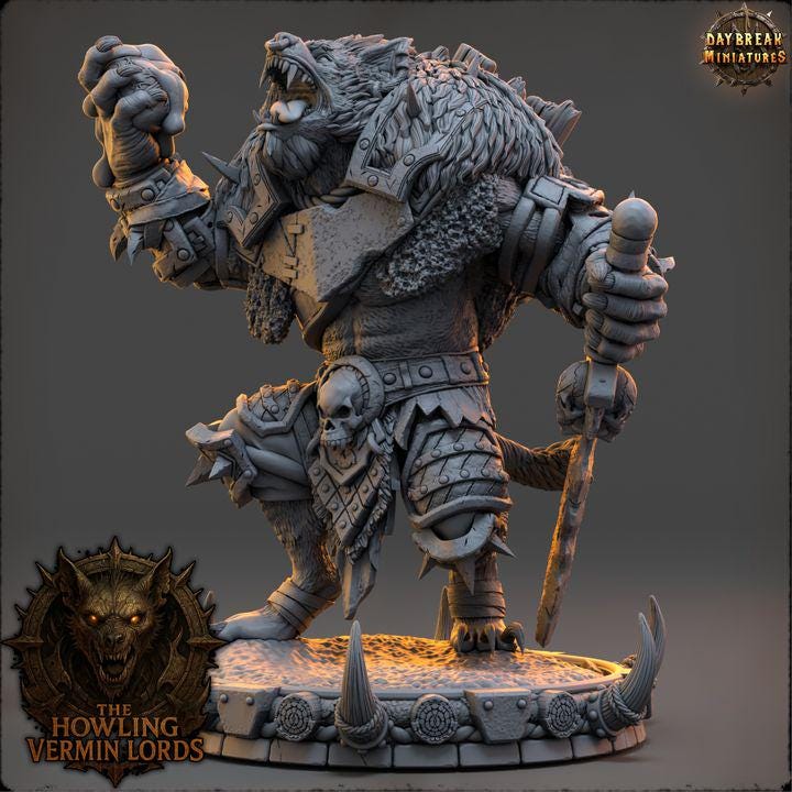 Marruk Fang-Breaker - The Howling Vermin Lords - Unpainted Miniature