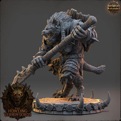 Kharza the Hyenaborn - The Howling Vermin Lords - Unpainted Miniature